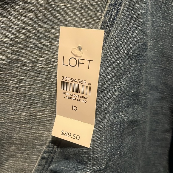 NWT Loft Chambray denim look v neck dress sz 10 - Picture 3 of 3